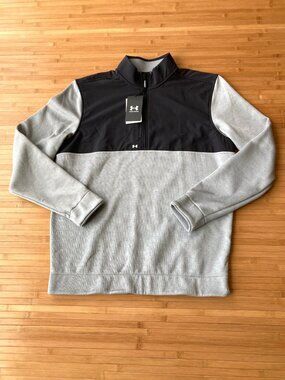 Under Armour Golf Drive Storm Sweater Fleece Pullover Mens Medium M Grey NWT